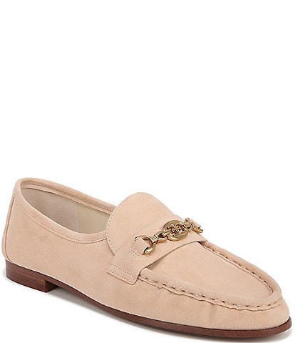 Sam Edelman Lucca Suede Ruched Bit Buckle Flat Loafers