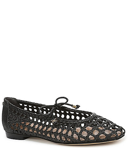 Sam Edelman Marcie Raffia Weave Bow Lace Ballet Flats