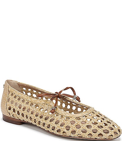 Sam Edelman Marcie Woven Raffia Bow Ballet Flats