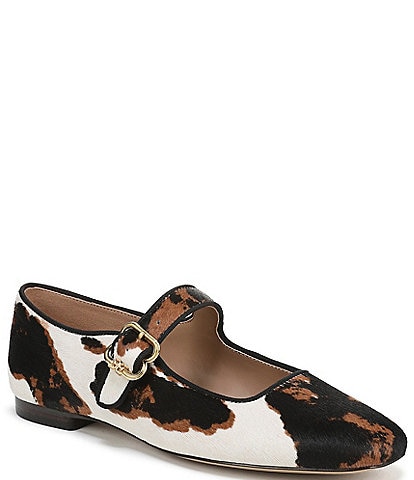 Sam Edelman Michaela Cow Print Calf Hair Mary Jane Flats