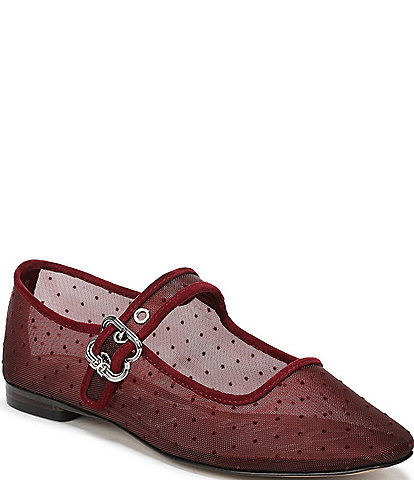 Sam Edelman Michaela Mini Polka Dot Mesh Mary Jane Flats