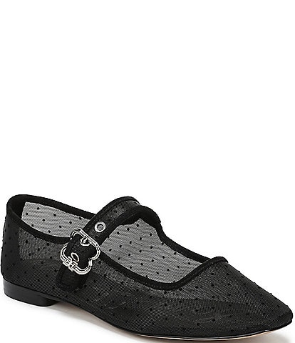Sam Edelman Michaela Mini Polka Dot Mesh Mary Jane Flats