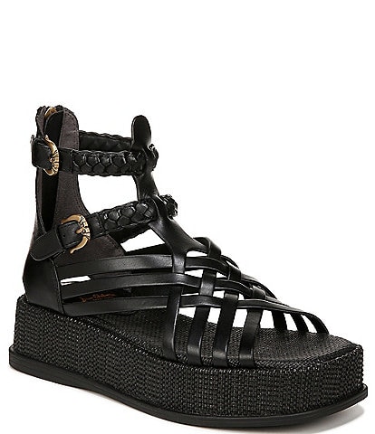 Sam Edelman Nicki Leather Braided Gladiator Platform Sandals