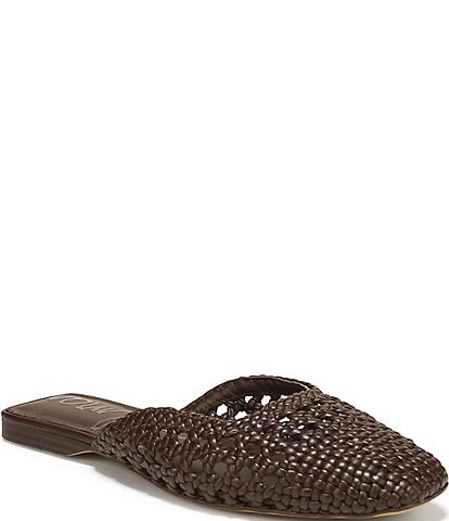 Sam Edelman Nola Woven Leather Square Toe Mules