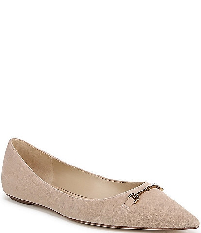 Sam Edelman Nori Suede Bit Buckle Pointed Toe Flats