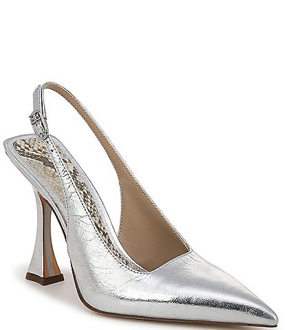 Sam Edelman Odette Metallic Leather Slingback Pumps