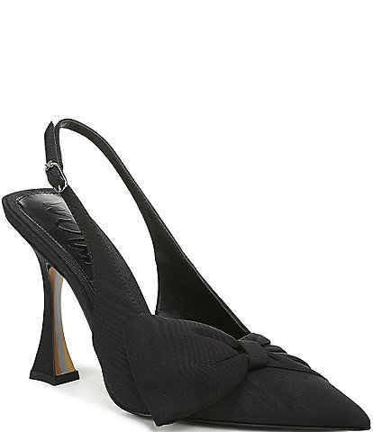 Sam Edelman Onia Silk Fabric Bow Detail Slingback Pumps