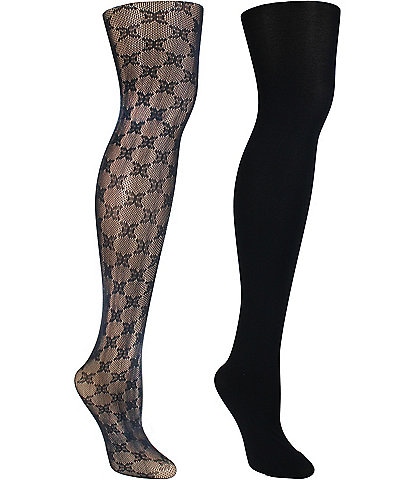 Sam Edelman Openwork Microfiber Tights, 2 Pack