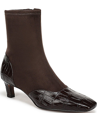 Sam Edelman Pammy Crocodile Embossed Leather Dress Booties