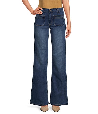 Sam Edelman Patch Pocketed Flare Jeans