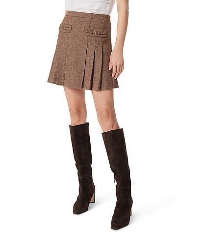 Sam Edelman Pleated Mini A-Line Skirt