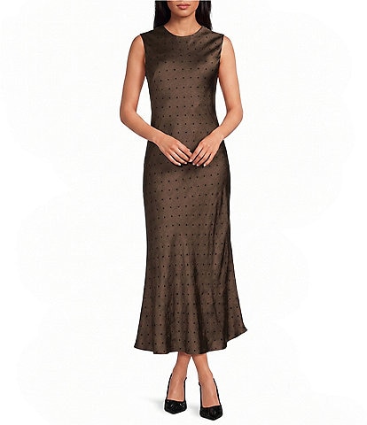 Sam Edelman Polka Dot Satin Midi Dress