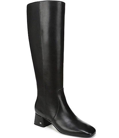 Sam Edelman Porter Leather Square Toe Tall Dress Boots