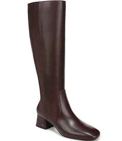 Sam Edelman Porter Leather Square Toe Tall Dress Boots