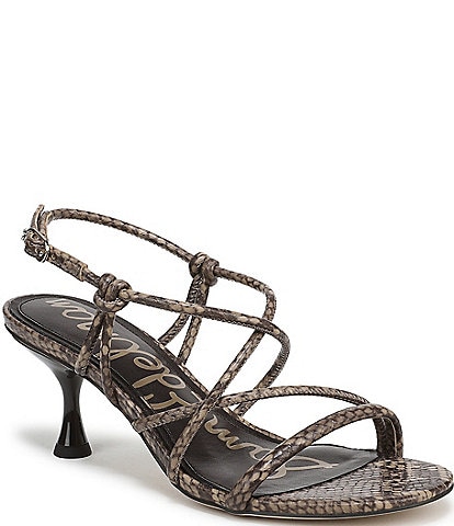 Sam Edelman Riana Snake Print Strappy Ankle Strap Dress Sandals