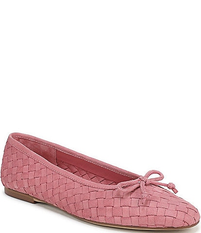 Sam Edelman Ruthie Woven Suede Bow Detail Ballet Flats