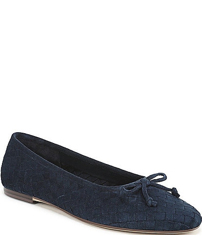 Sam Edelman Ruthie Woven Suede Bow Detail Ballet Flats