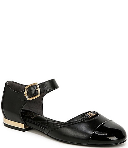 Sam Edelman Rylie Leather and Patent Cap Toe Mary Jane Flats