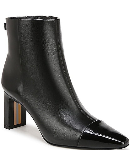 Sam Edelman Saige Leather Patent Pointed Cap Toe Dress Booties