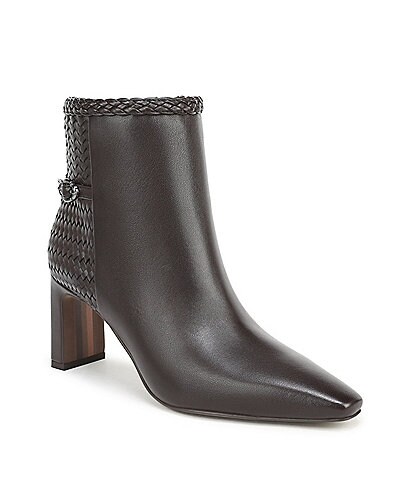 Sam Edelman Saige Leather Woven Snip Toe Dress Booties
