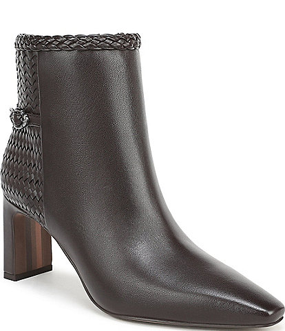 Sam Edelman Saige Leather Woven Snip Toe Dress Booties