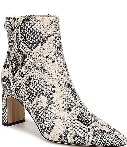Sam Edelman Saige Python Print Leather Dress Booties