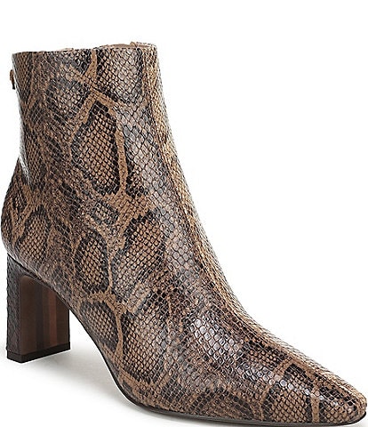 Sam Edelman Saige Two Tone Python Print Leather Dress Booties