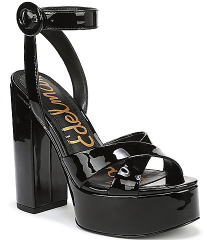 Sam Edelman Savannah Patent Leather Ankle Strap Platform Dress Sandals
