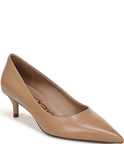 Sam Edelman Summer Leather Pointed Toe Kitten Heel Pumps