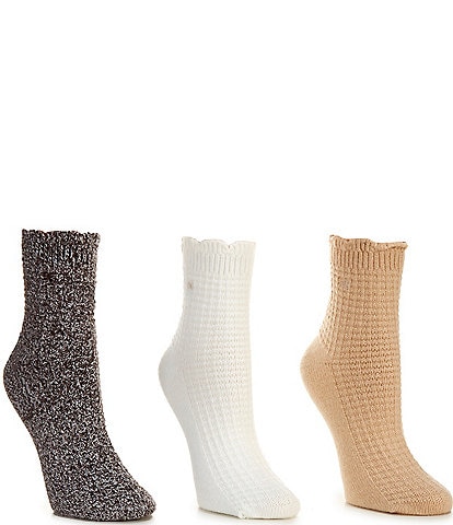 Sam Edelman Super Soft Waffle Texture Knit Mid Calf Boot Socks, 3 Pack