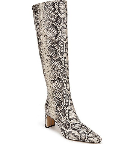 Sam Edelman Sylvia Snake Print Leather Tall Dress Boots