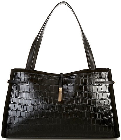 Sam Edelman Taylin Box Crocodile Embossed Tote Bag