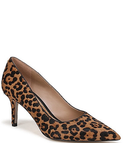Sam Edelman Vienna Leopard Print Calf Hair Pointed Toe Pumps