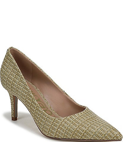 Sam Edelman Vienna Raffia Pointed Toe Pumps