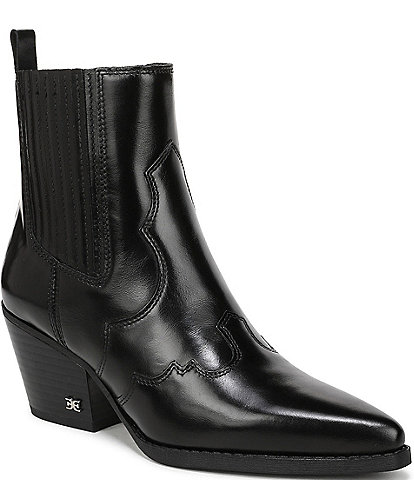 Sam Edelman West Leather Western Inspired Booties