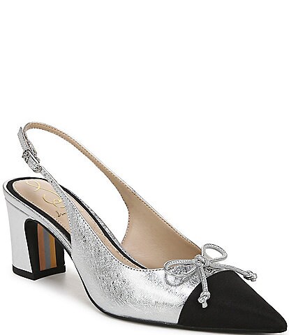 Sam Edelman Willette Metallic Leather Pointed Toe Slingback Pumps