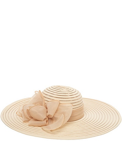 San Diego Hat Company Wide Brim Floral Bow Detail Dress Hat