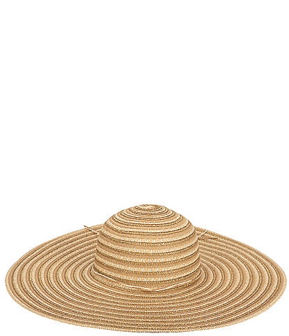 San Diego Hat Company Gold Lurex Wide Brim Floppy Sun Hat