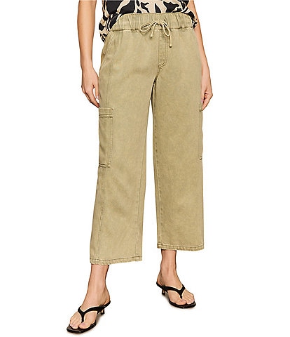 Sanctuary Area Tencel Twill Wide Leg Cropped Cargo Pants