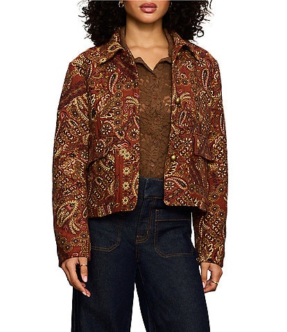 Sanctuary Avid Tapestry Printed Collared Long Sleeve Button Front Jacket