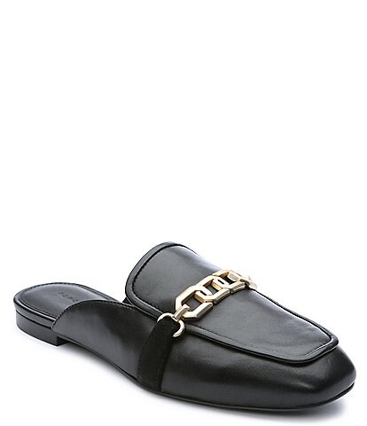 Sanctuary Big Time Leather Chain Detail Slip-On Dress Mules