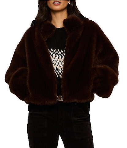 Sanctuary Everest Faux Fur Funnel Neck Long Sleeve Zip Front Bomber Jacket
