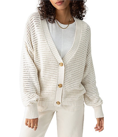 Sanctuary Falling For Fall Knit V Neck Long Sleeve Button Front Cardigan