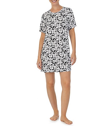 Sanctuary Floral Jersey Knit Short Sleeve Nightshirt
