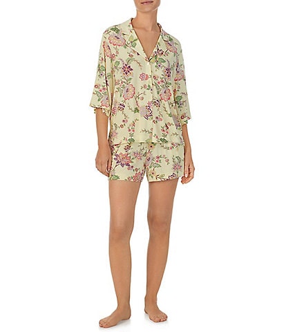 Sanctuary Floral Print 3/4 Sleeve Short Pajama Set