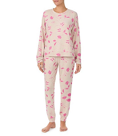 Sanctuary Floral Print Long Sleeve Pullover & Jogger Brushed Jersey Pajama Set