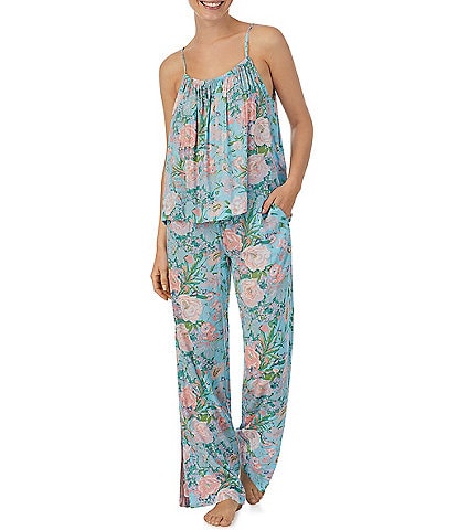 Sanctuary Floral Print Woven Tank & Pant Pajama Set