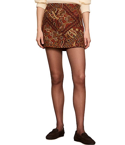 Sanctuary Heirloom Tapestry Printed Jacquard A-Line Mini Skirt