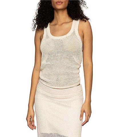 Sanctuary Mesh Stitch Scoop Neck Coordinating Shell Top