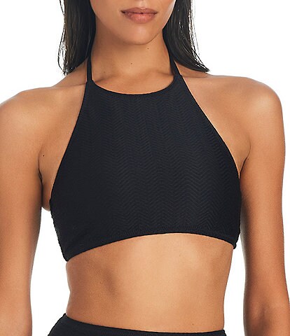 AS YOU high neck underwired crop top in black